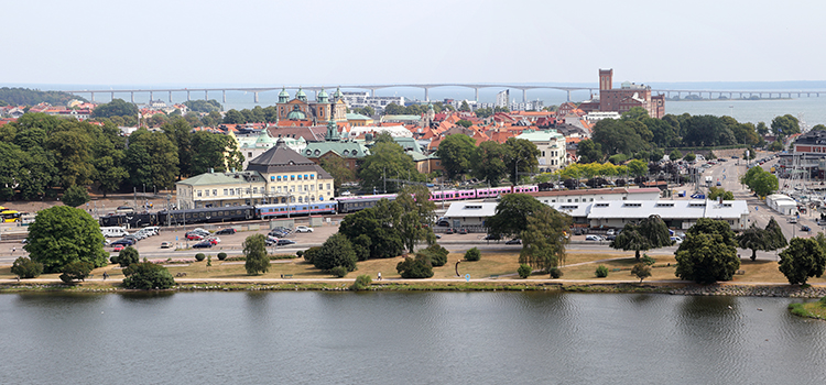 Panoramavy över Kalmar från slottet
